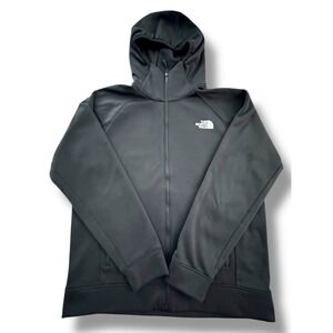 The North Face Mens Full Zip Hoodie Jacket Black L Fleece Lined Pockets